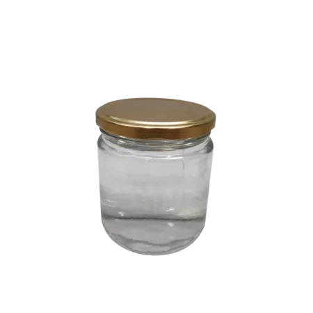 Frasco 1/2kg liso Tampa Dourada